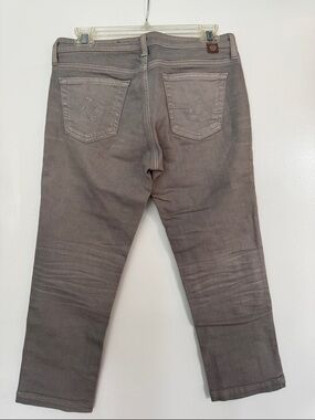 Ag Adriano Goldschmied Gray Straight-Leg Crop Jeans